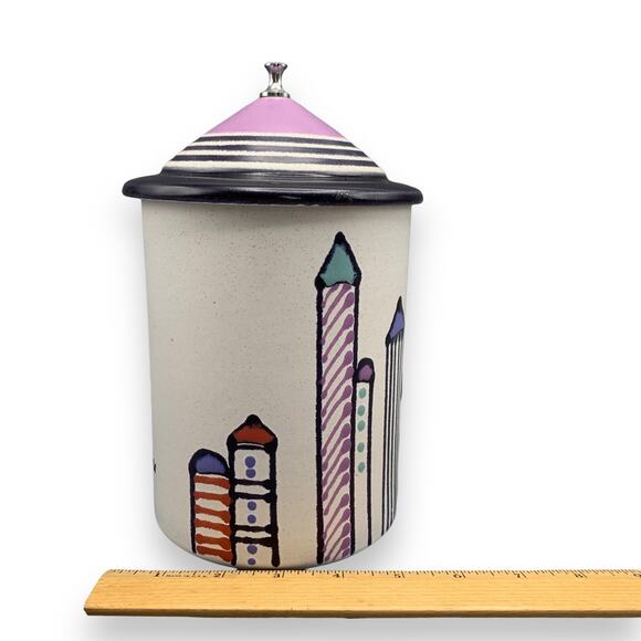 KMK 90s Canister Germany Modern Art Keramik Kupfermühle Architecture Design 8" - Picture 10 of 10